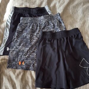 Under Armour Black and Gray Shorts Trio